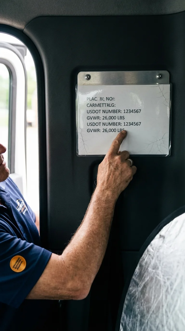 USDOT licensing placard verification in Groveland